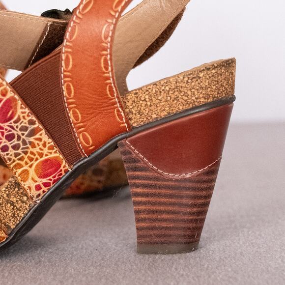 L'Artiste Spring Step Veneka Heels Size 41 (US 9.5-10) Boho Floral Cottage Fairy - Picture 4 of 9